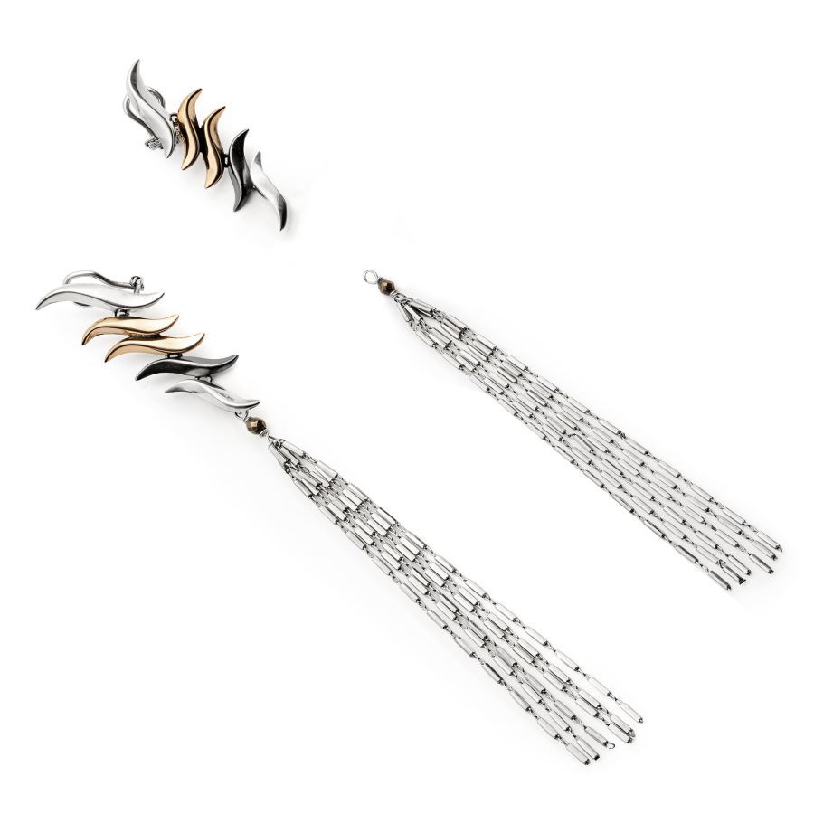 Pendant earrings 'Flame' medium size FLAME | OR PEND5 EL BIC